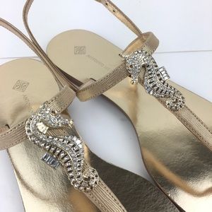 Antonio Melani Saija Gold Sandals Sz 10m